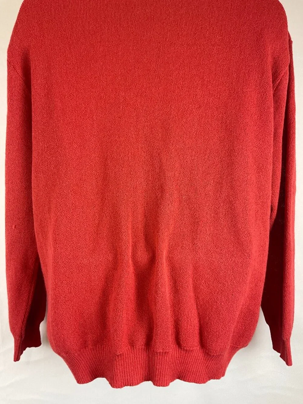 Andean Alpaca Wool Sweater XL Salmon Pink V-Neck Long Sleeve